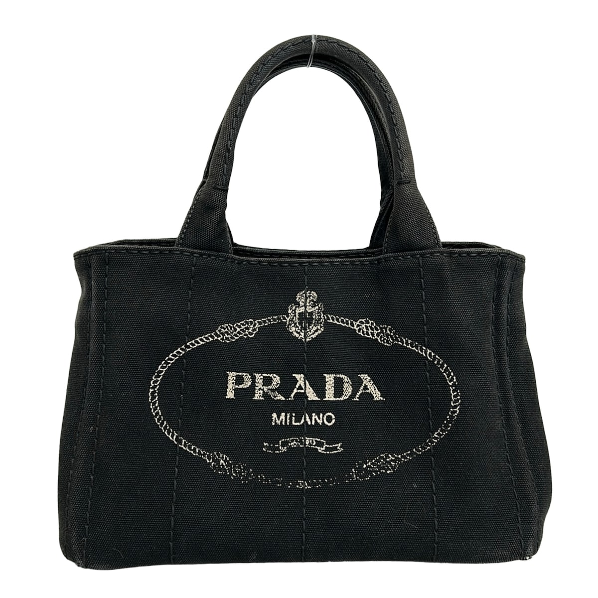 Prada Canapa Tote Bag 1bg439 Black Cream